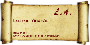 Leirer András névjegykártya
